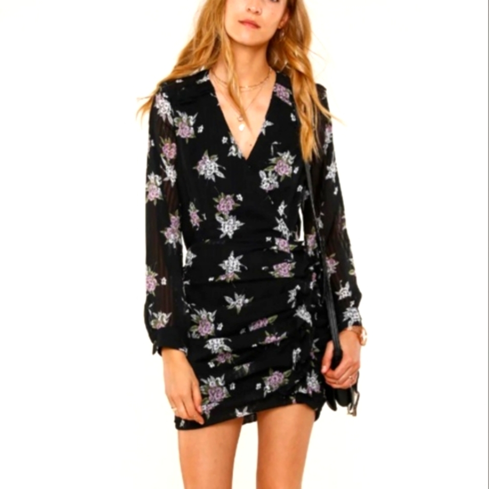 NEW Heartloom Revolve Anthea Floral Ruffled Mini Dress Women's Sz Lg NWT